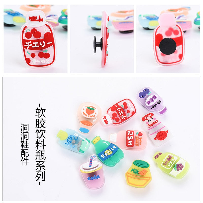 Shoe Charms Decoration Buckle carton chocolate ice cream fruit acrylic M JIBZ DIY combiation for croc friend gift 10pcs/set