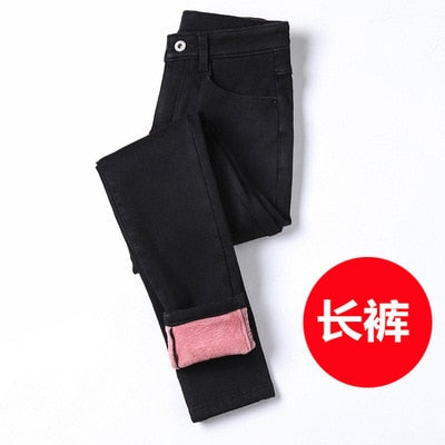 Winter Warm Jeans Woman 2020 High Waist Casual Velvet Ladies Trousers Female Pantalon Denim jeans for Women Pants clothe 40