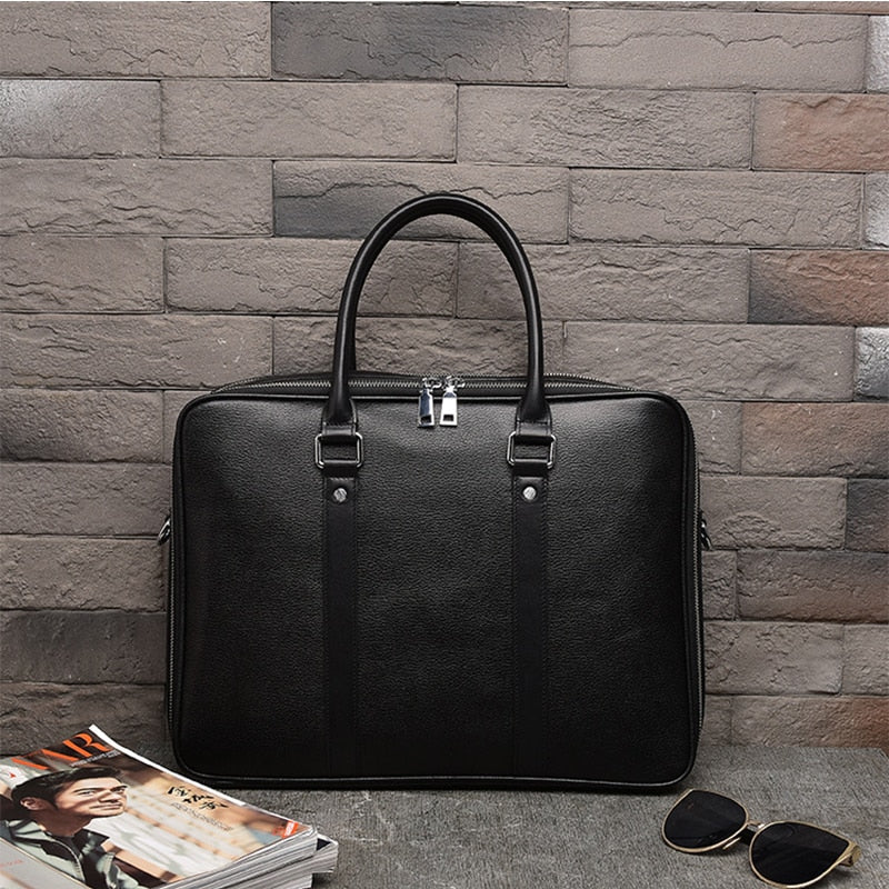 Laptop Bag 15.6 inch, Briefcase Men, Cow Leather Handbag, Large Male Tote Bags, Shoulder Bag, Crossbody Bag Men, Businessmen Bag  www.chishtismart.com