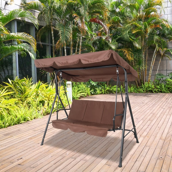 Iron Swing patio hanging porch swing chair With Canopy and Cushion 170*110*153cm