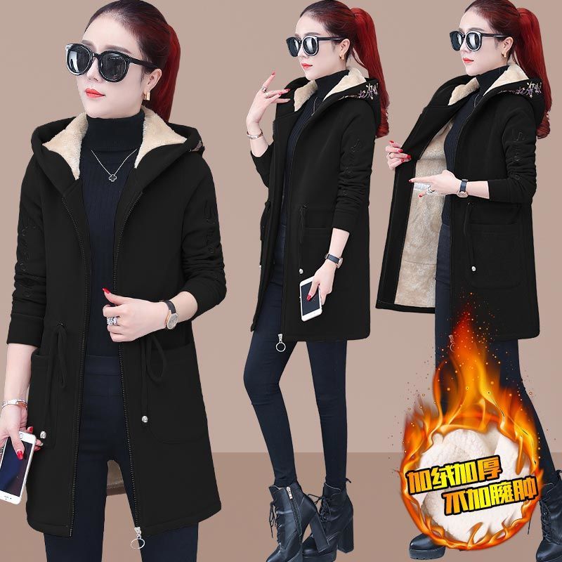 Plus size Lamb plush coat Fall winter Plush famale jacket Women hoodie Plus thick velvet Hooded Tops bulk items wholesale lots