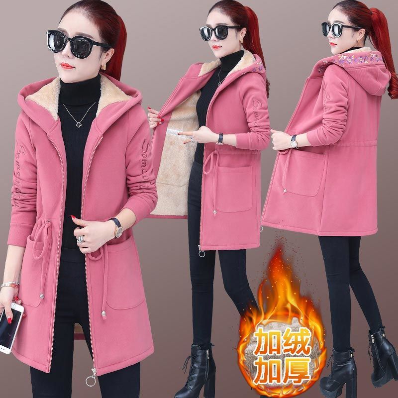 Plus size Lamb plush coat Fall winter Plush famale jacket Women hoodie Plus thick velvet Hooded Tops bulk items wholesale lots