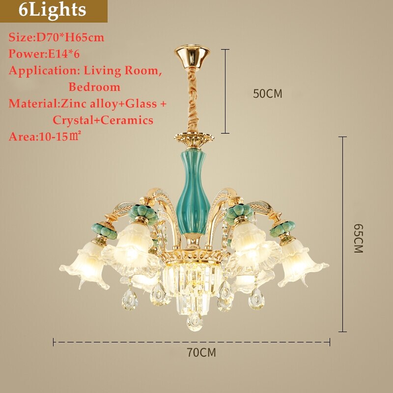 Gold New Crystal Chandeliers Lamp Living Room Modern Bedroom Led Chandelier Dining Room Lighting Lamp Crystal Lamp E14 Led Lighs