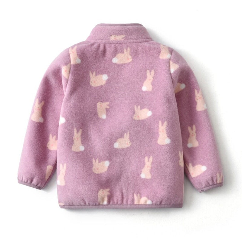 New Style Spring Autumn Winter Child Kid Clothes Baby Girls Jackets Coats Rabbit Polar Fleece Thick Soft Warm