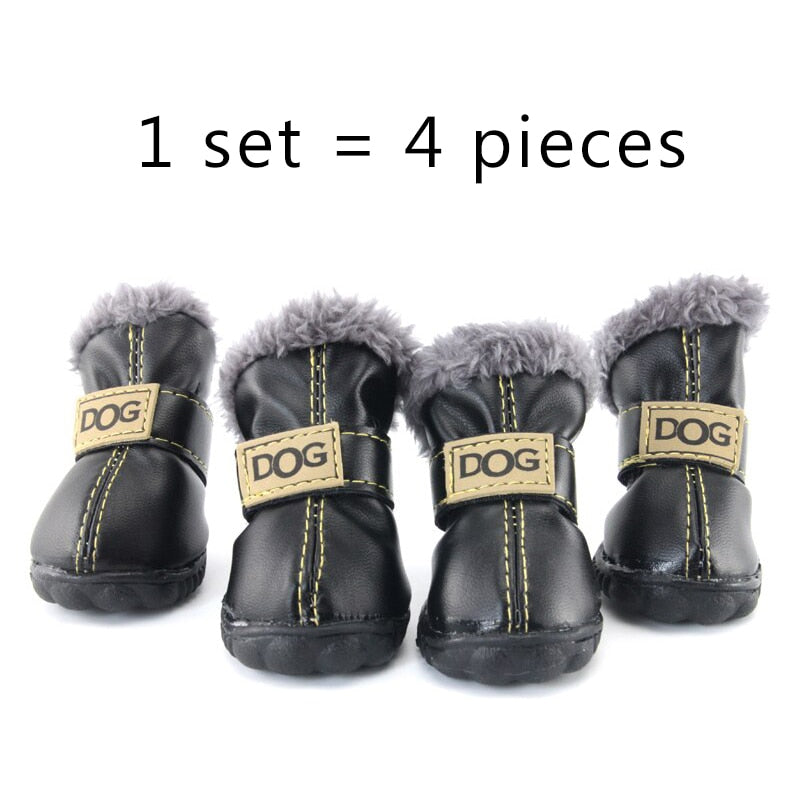 Winter Pet Dog Shoes Warm Snow Boots Waterproof Fur 4Pcs/Set Small Dogs Cotton Non Slip XS For ChiHuaHua Pug Pet Product PETASIA