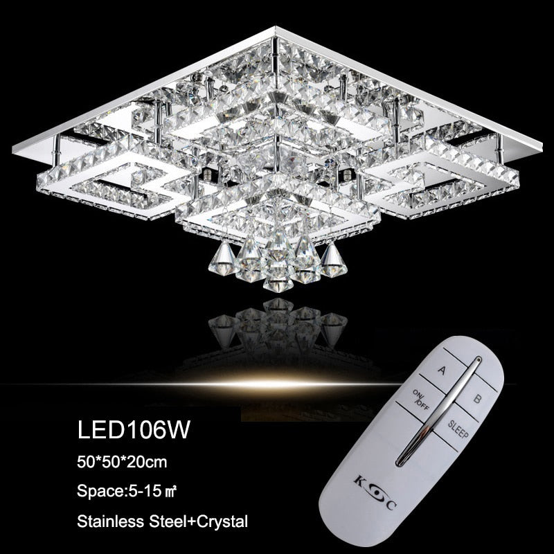 Luxury led fixtures drawing crystal ceiling light living ceiling lamp modern lighting bedroom led crystal lamp remote control
