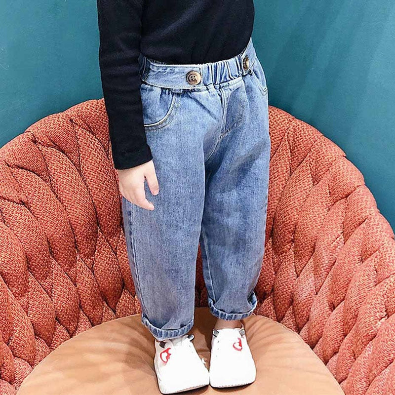 Baby Jeans Solid Color Jeans For Girls Spring Autumn Jeans Boy Girl Casual Style Toddler Girl Clothes