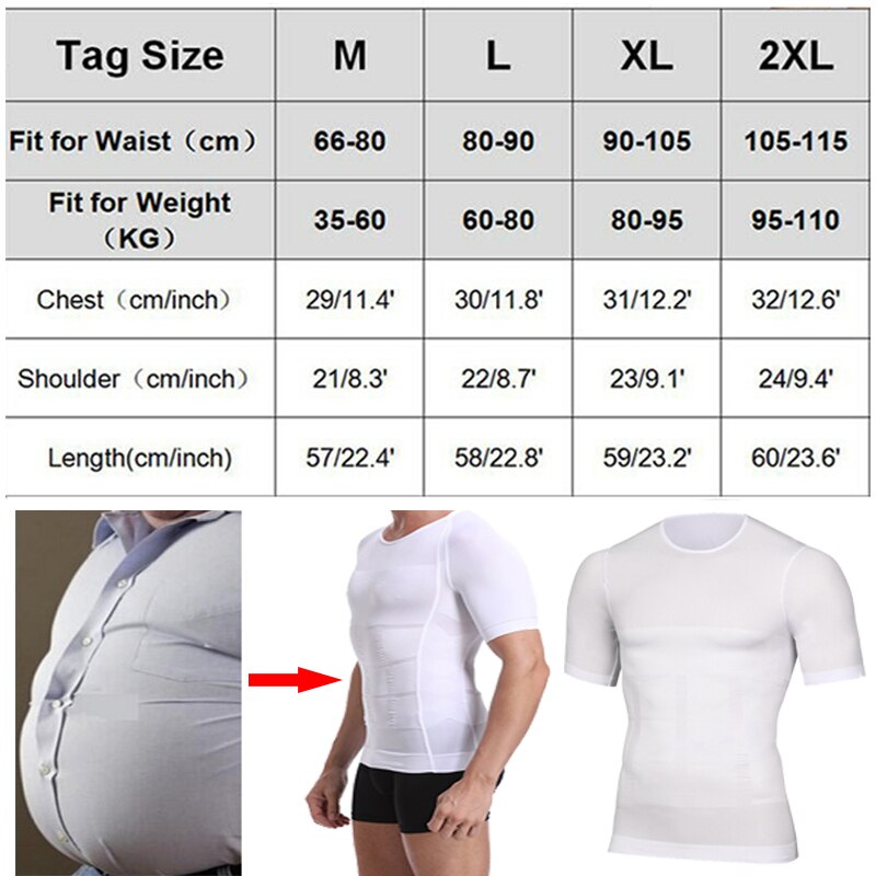 Classix Men Body Toning T-Shirt Slimming Body Shaper Posture Shirt Belly Control Gynecomastia Vest Compression Man Tummy Corset