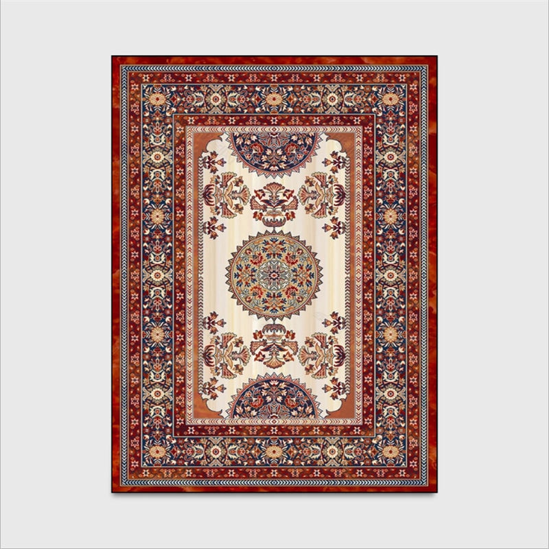 Carpets for Living Room Bedroom Rug Chinese Persian Red Brown Pattern Rug Floor Mat Living Room Table Accessories Christmas Rug