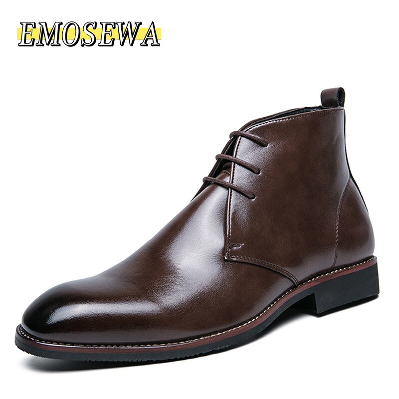 High Quality Fashion Men&#39;s Chelsea Boots Male Ankle Shoes Luxury Brand Leather Men Boots Dress Shoes Party Wedding Casual Flats