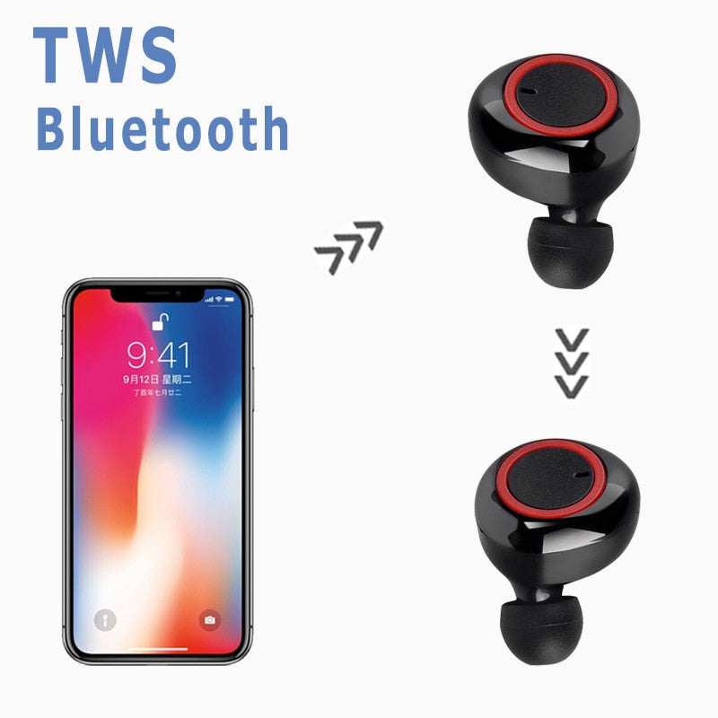 2021 TWS Wireless Bluetooth 5.0 Earphone Touch Control 9D Stereo Headset with Mic Sport Earphones Waterproof Earbuds LED Display