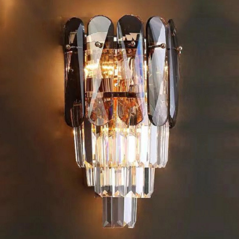 Luxury Modern Crystal Wall Lamp Living Room Minimalist Nordic Tv Background Wall Staircase Led Bedroom Bedside Led Lights