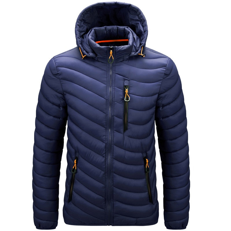 Winter Warm Waterproof Jacket Men, New Autumn Thick Hooded Parkas, Men's Fashion Casual Slim Jacket Coat Men