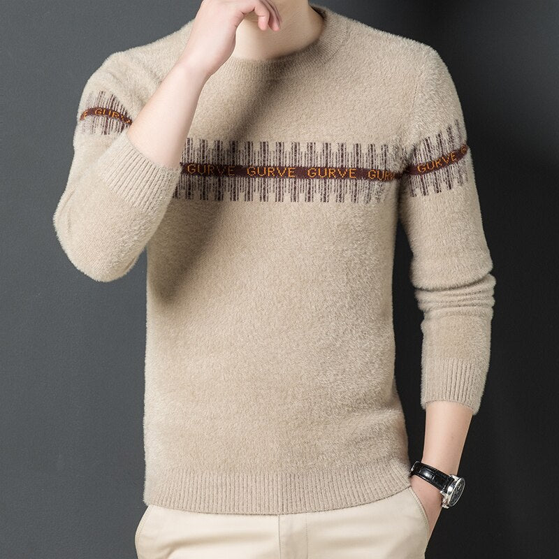 New Brand Luxury Soft Sweater Men Top Quality Warm Knitred Wool Pullover Slim Fit Jumpers Korean Casual Men Clothing Y454