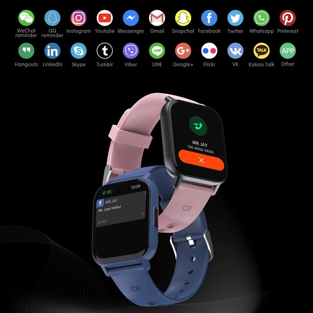 New 1.69 Inch Smart Watch Men Body Temperature Full Touch Screen Smartwatch Women Accurate Oxygen Monitor Clock 2021 PK P8