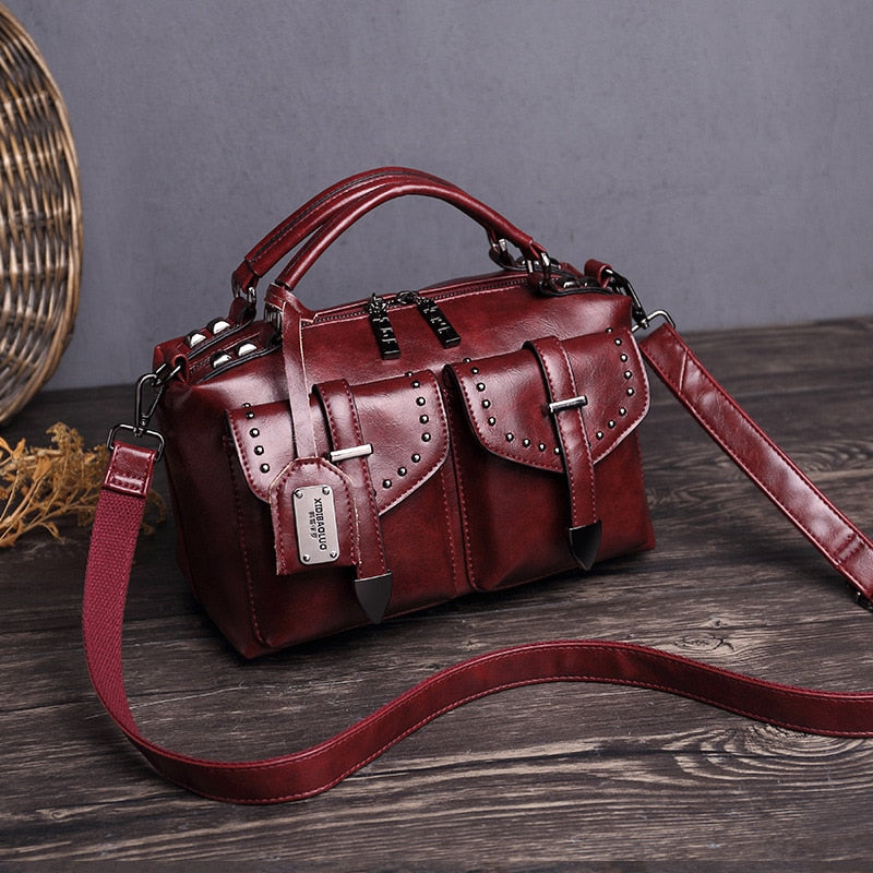 Luxury Designer Vintage Bag For Woman Women&#39;s Leather Handbag 2022 Crossbody Fashion Shoulder Retro Ladies Black Hand Sling XD09