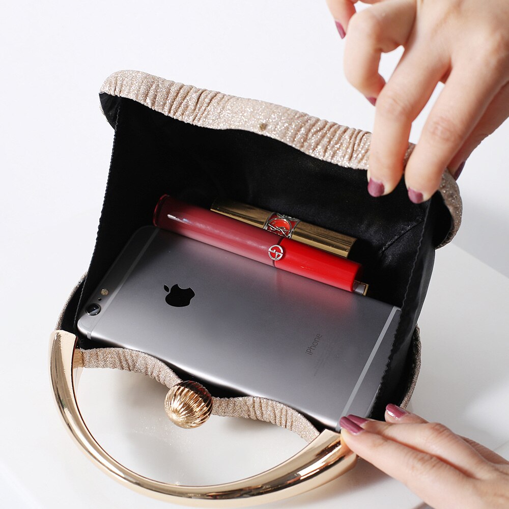 Luxury Designer Evening  Bags For Women Purses And Handbags Fashion Dinner Wedding Party Bag Bead Silver Clutch Bag Monedero