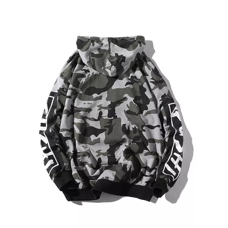 Hoodie Men Sweatshirt Pullover  Streetwear Harajuku Hip Hop Casual Brand Hoodies Spring Autumn Soild Camouflage Print Hoodie Men