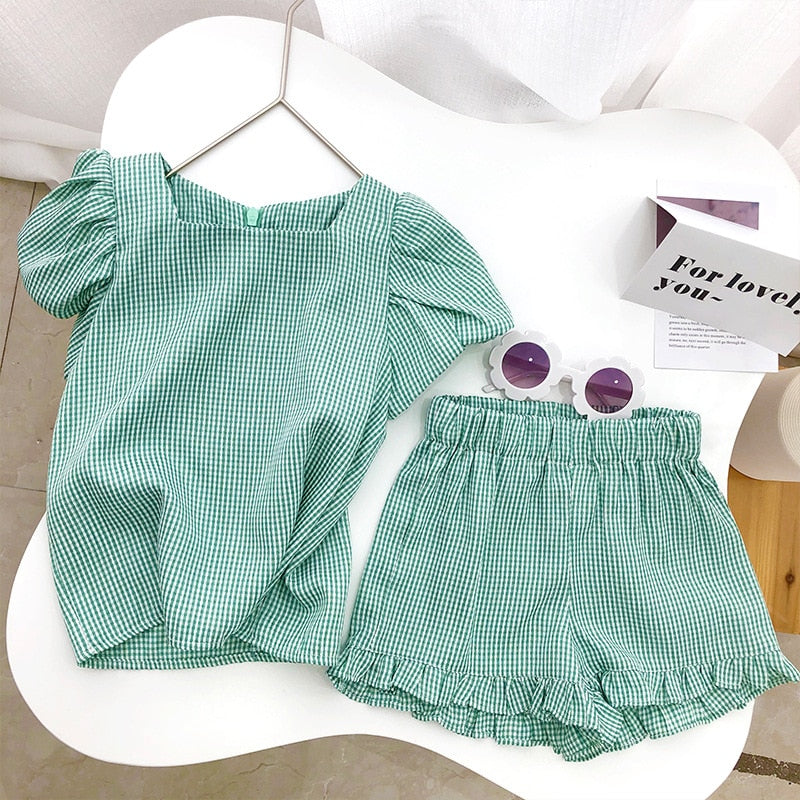 Menoea Girls Clothing Sets 2022 New Style Summer Children&#39;s Clothes Cute  Dots Lace + Bow Short Pants 2pc Suits Kids Outfits