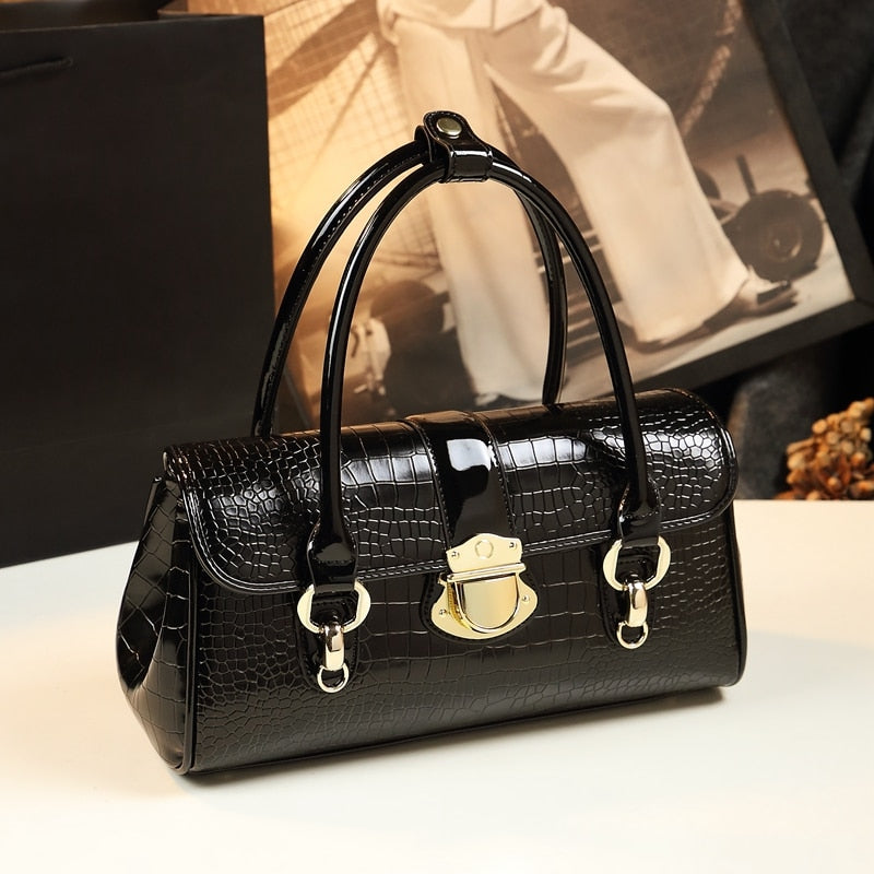 Genuine Leather Women Handbags 2022 New Cowhide Shoulder Tote Middle-aged Mother Bag Wild Fashion Portable Temperament Lady Bag