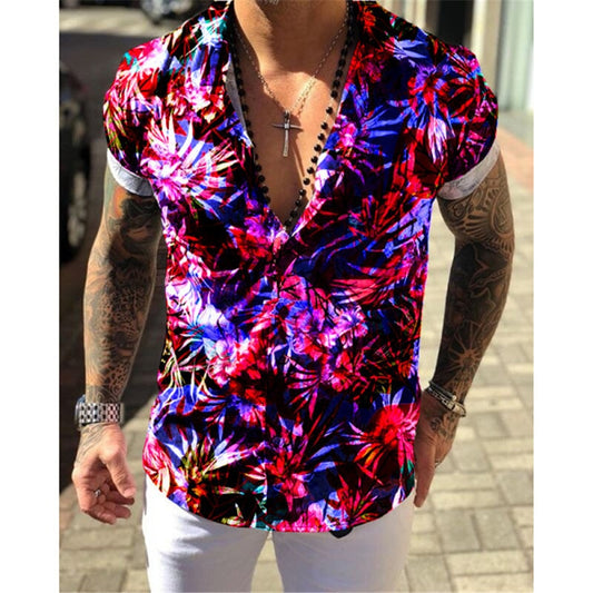 2022Summer New Mens Vintage Striped Shirt Fashion Casual Luxury Shirt Short Sleeve Hawaii Shirts For Men Blusas Camisa Masculina