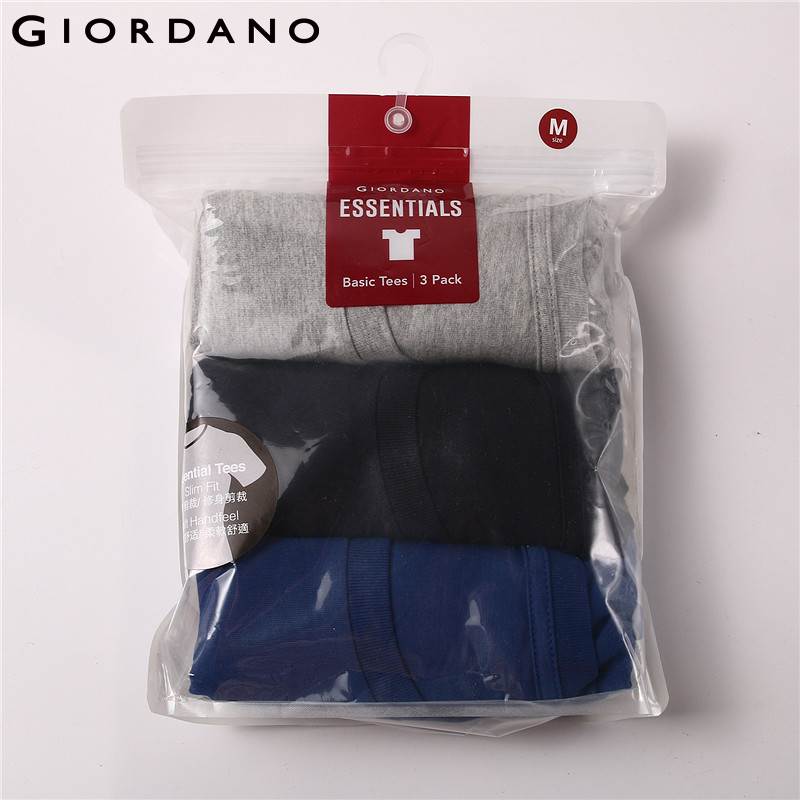 Giordano Men T Shirt Cotton Short Sleeve 3-pack Tshirt Solid Tee Summer Beathable Male Tops Clothing Camiseta Masculina 01245504