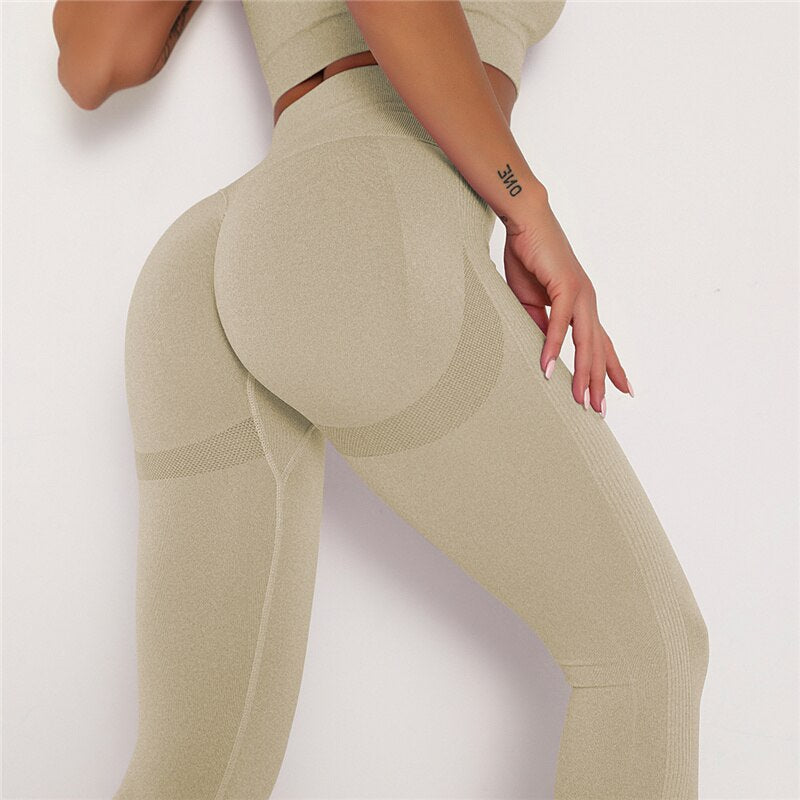 Rooftrellen Women Gym Yoga Seamless Pants Sports Clothes Stretchy High Waist Athletic Exercise Fitness Leggings Activewear Pants