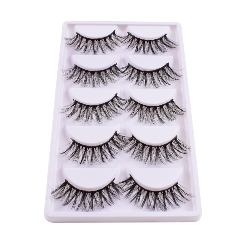 5Pairs Thick Faux 3D Mink Lashes Natural Long False Eyelashes Dramatic Fake Lashes Makeup Handmade Eyelash Extension maquiagem