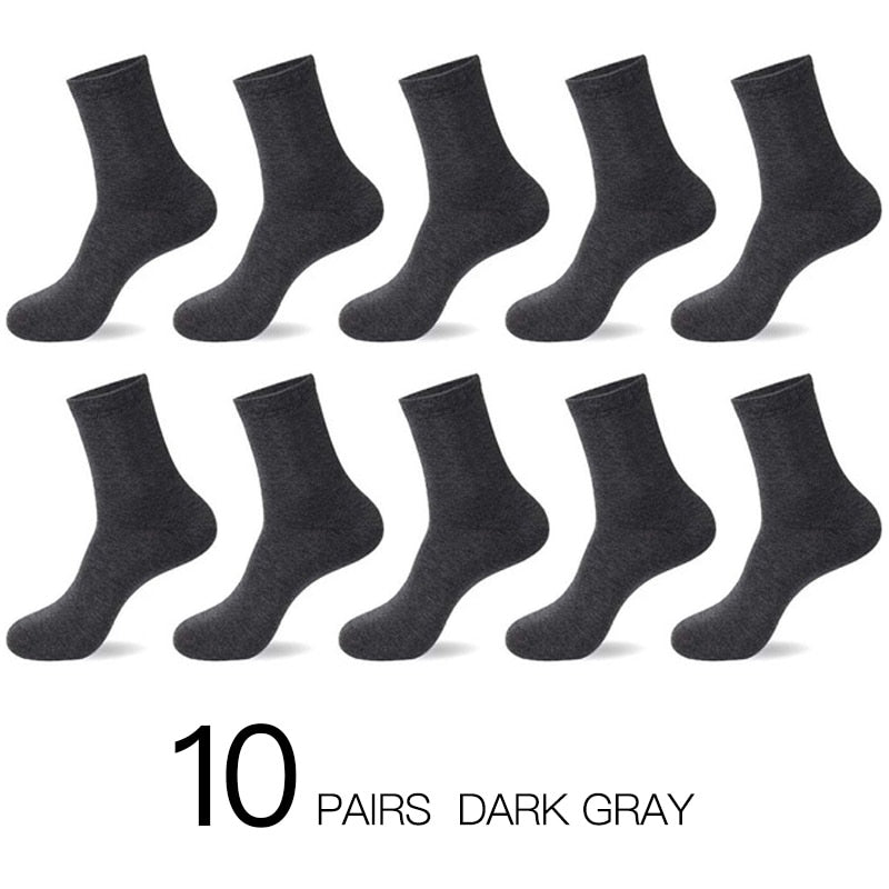 HSS 2022 Men&#39;s Cotton Socks New styles 10 Pairs / Lot Black Business Men Socks Breathable Spring Summer for Male US size(6.5-12)