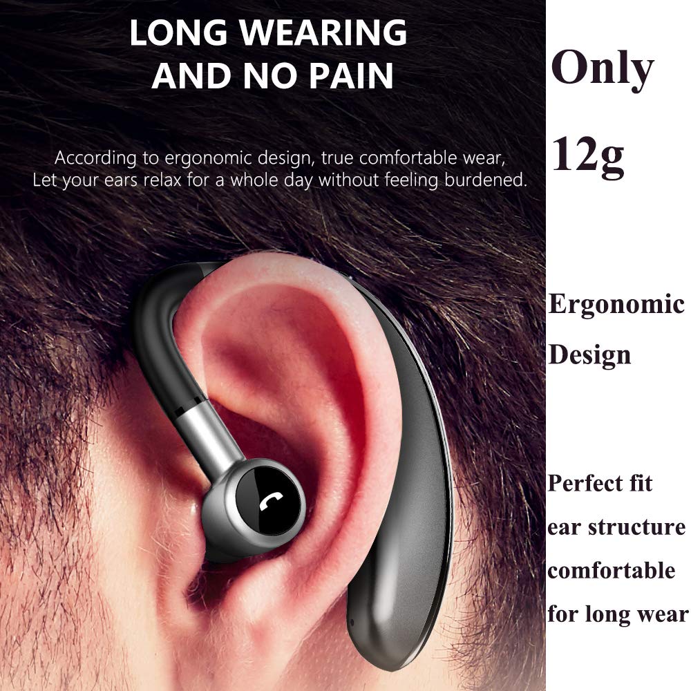 Bluetooth 5.0 headset wireless earbuds with mic 20 hours talk time hands free driving sports for iPhone huawei xiaomi