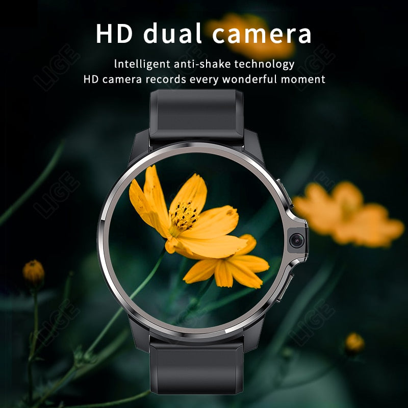 LIGE 4G Smart Watch Men GPS WIFI SIM Card Bluetooth Call IP67 Waterproof Smartwatch Camera Monitor Tracker Location Phone Watch