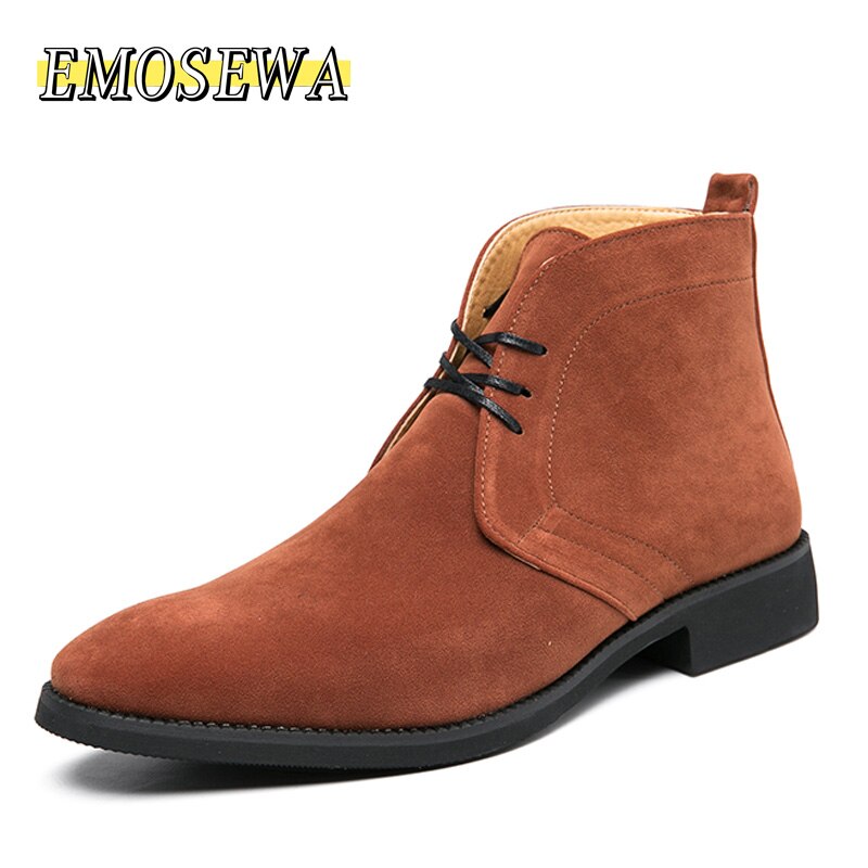 High Quality Fashion Men&#39;s Chelsea Boots Male Ankle Shoes Luxury Brand Leather Men Boots Dress Shoes Party Wedding Casual Flats