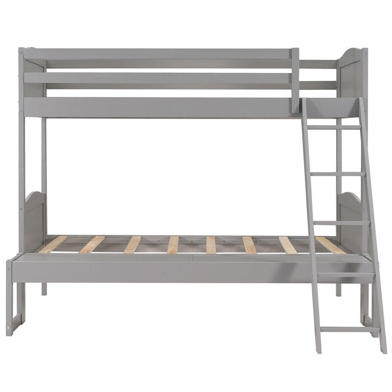 Twin Over Twin/Full Convertible Bunk Bed Bunk Bed With Removable Extra Platform With Ladder