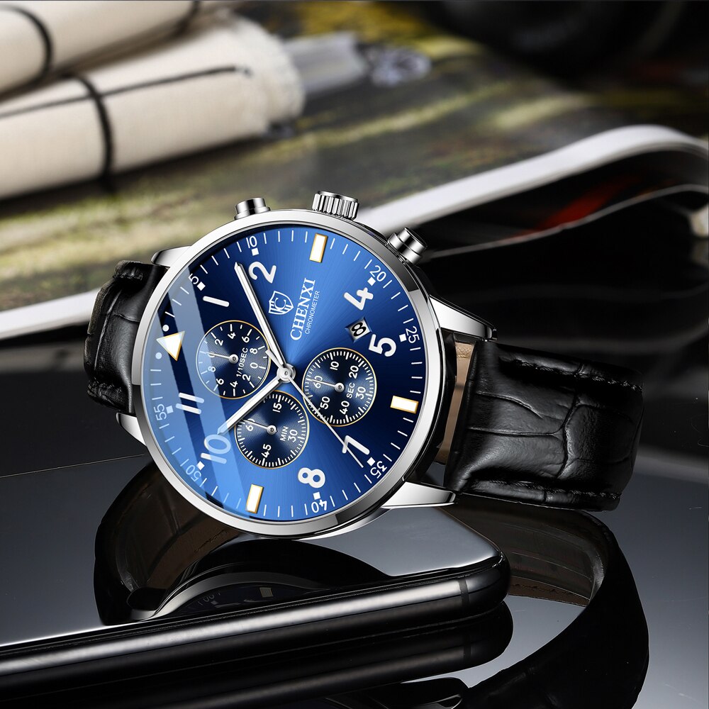 CHENXI Fashion New Men Watches Sport Waterproof Top Brand Luxury Chronograph Quartz Watch Full Steel Men Clock Relogio Masculino