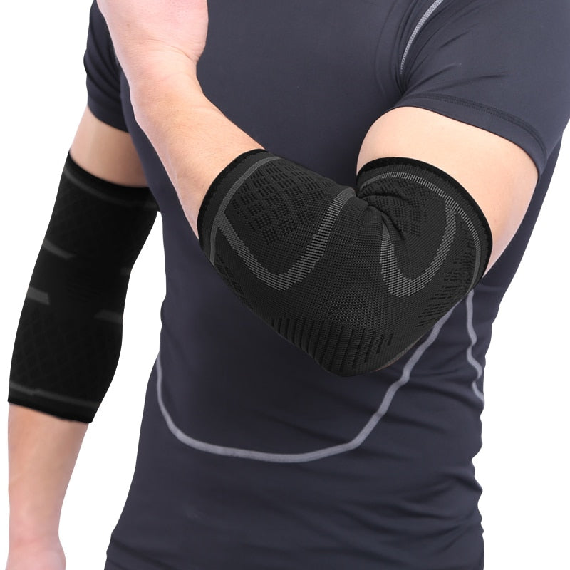 AOLIKES 1PCS Elbow Support Elastic Gym Sport Elbow Protective Pad Absorb Sweat Sport Basketball Arm Sleeve Elbow Brace