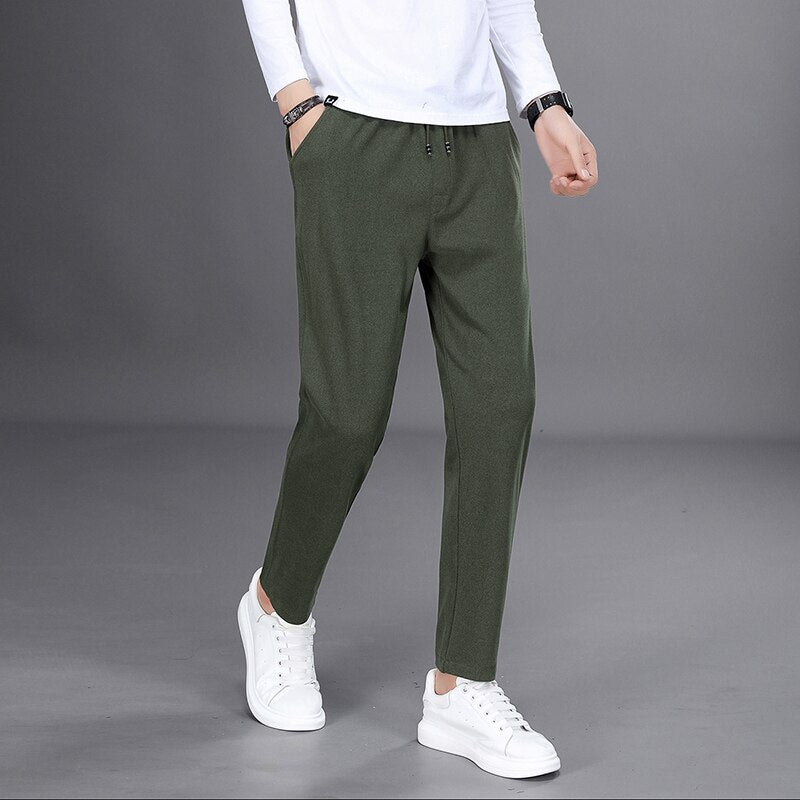 2022 New Spring Aurumn Fashion Joggers Men Pants Casual Loose Harem Pants Mens Sweatpants Elastic Waist Drawstring Long Trousers