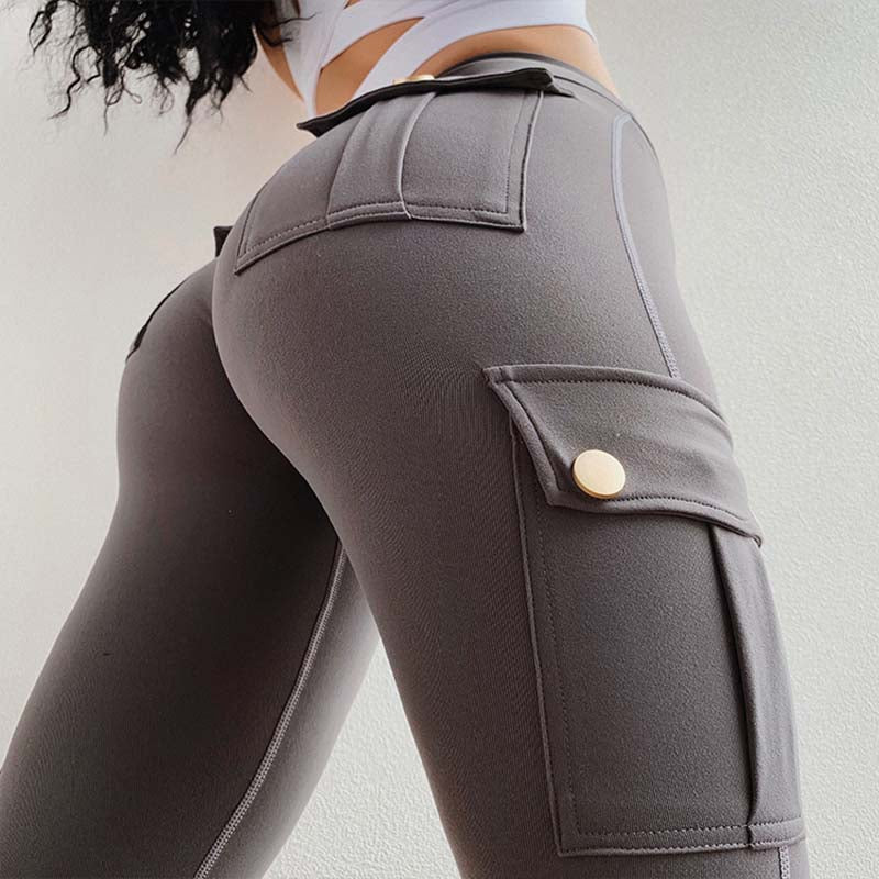 NORMOV Women Slim Leggings High Waist Elastic Push Up Four Pockets Legging Female Workout Fitness Leggins Femme Casual New