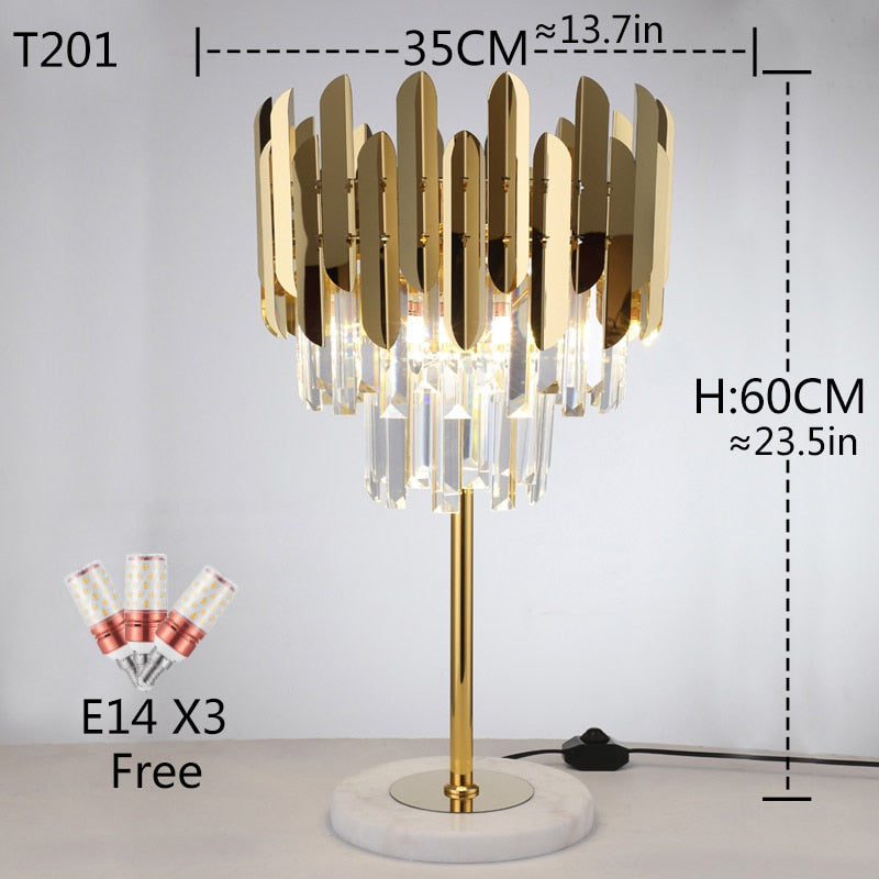 New Luxury Modern Crystal Gold Stand Floor Lamp LED For Bedroom Living Room Indoor Home Light Fixtures