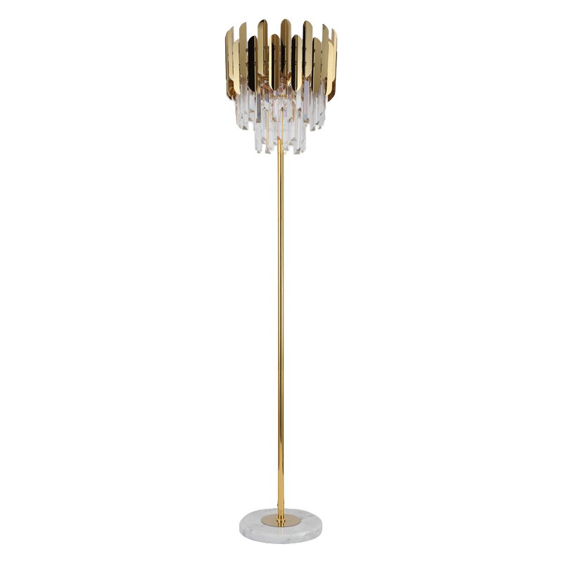 New Luxury Modern Crystal Gold Stand Floor Lamp LED For Bedroom Living Room Indoor Home Light Fixtures