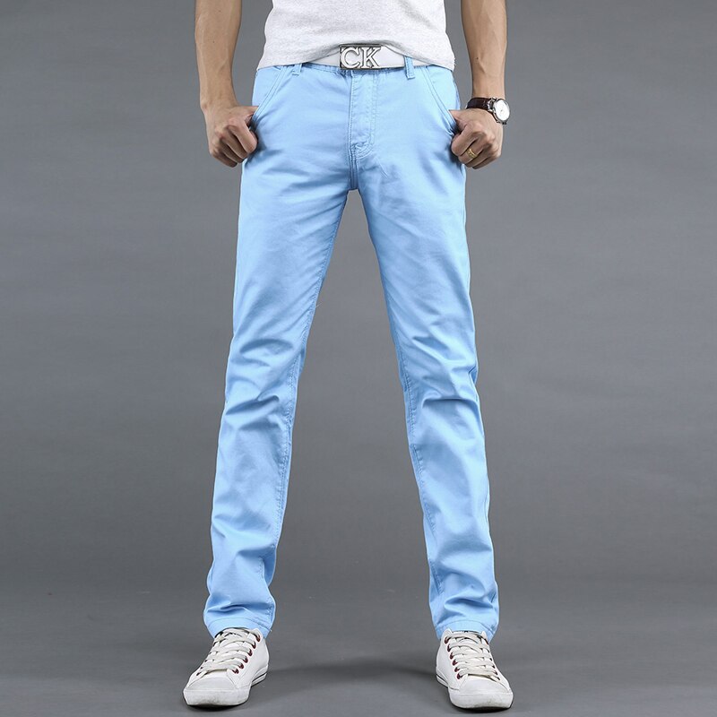 2022 Spring autumn New Casual Pants Men Cotton Slim Fit Chinos Fashion Trousers Male Brand Clothing 9 colors Plus Size 28-38