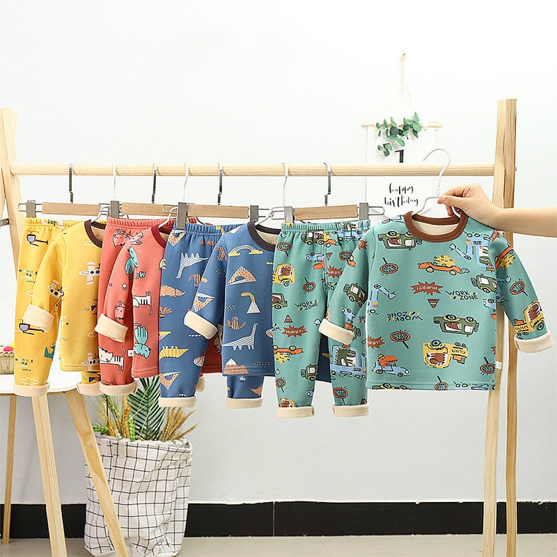 Kids Set Toddler Clothes Suits Boys Pajamas Set Children Wear Cotton Animals Spring Autumn Clothes Pants Girls Small Nightwear