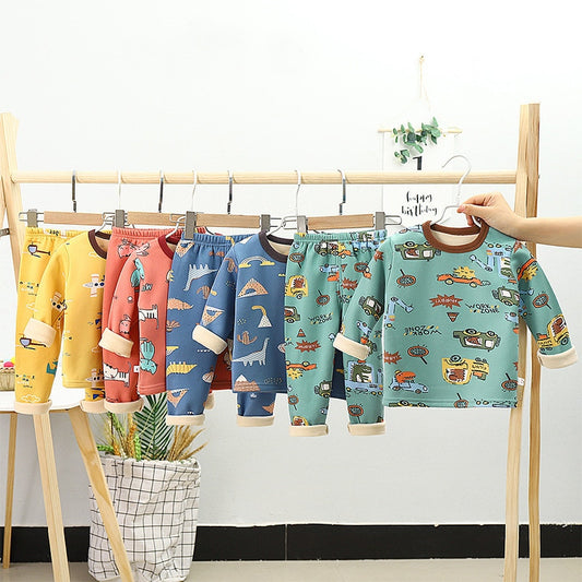 Kids Set Toddler Clothes Suits Boys Pajamas Set Children Wear Cotton Animals Spring Autumn Clothes Pants Girls Small Nightwear