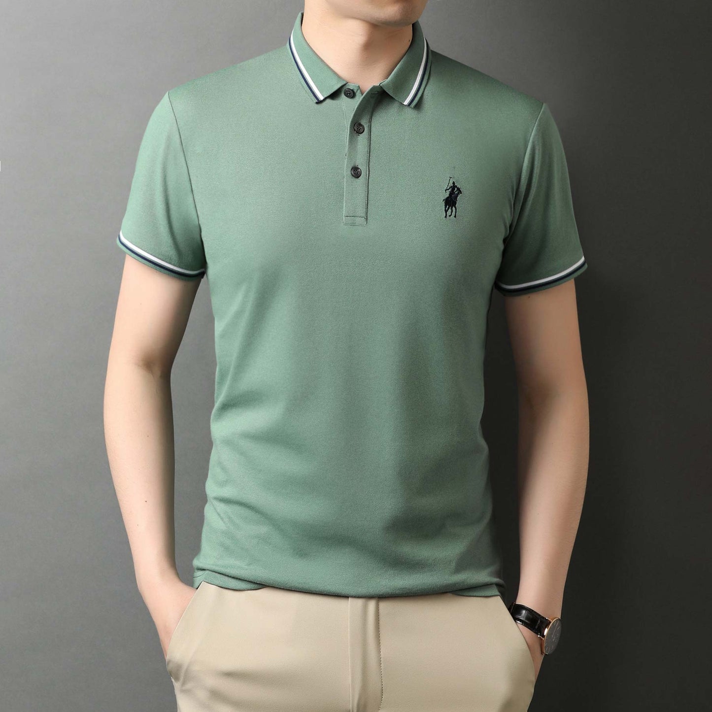 Top Grade New Designer Logo Brand Summer Mens Polo Shirts With Short Sleeve Turn Down Collar Casual Tops Fashions Men Clothing