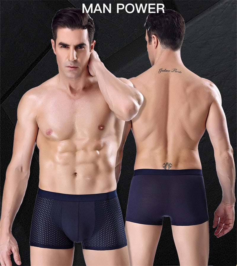 8pcs/Lot Panties Underwear Boxer Men&#39;s Sexy Mesh Male Shorts Transparent Plus Large Size 6xl 7xl 8xl Trunks for Man