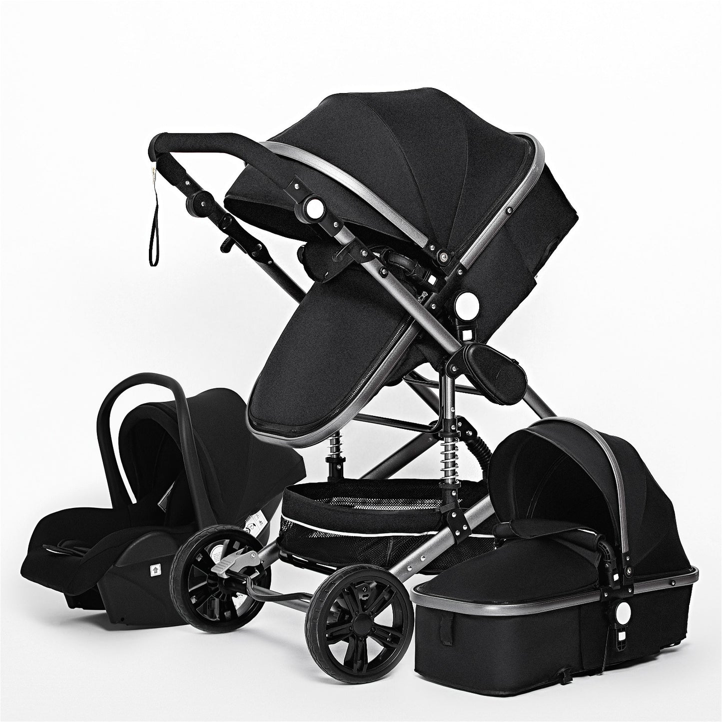 Luxurious Baby Stroller 3 in 1 Portable Travel Baby Carriage Folding Prams Aluminum Frame High Landscape Car for Newborn Baby