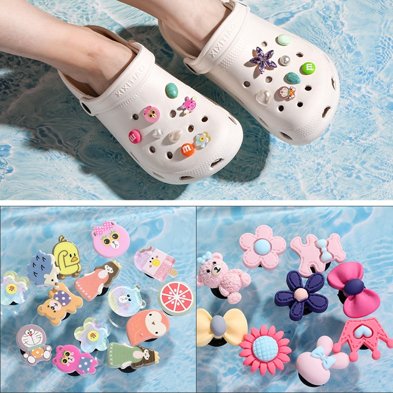 Shoe Charms Decoration Buckle carton chocolate ice cream fruit acrylic M JIBZ DIY combiation for croc friend gift 10pcs/set