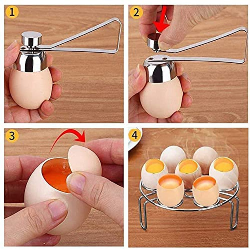 Stainless Steel Egg Scissors Egg Topper Cutter Shell Opener Stainless Steel Boiled Raw Egg Open Creative Kitchen Tools