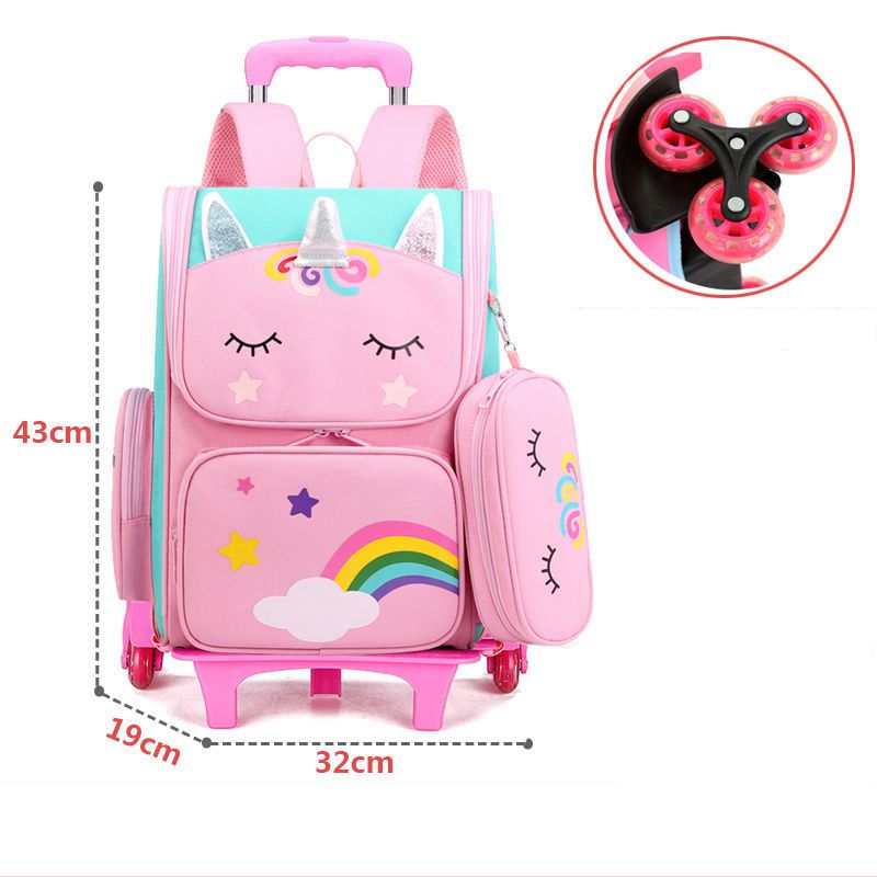 School Wheeled Backpack bag set for girls Trolley Bag with Wheels  school Rolling Backpack Bags Kids Rolling Bacpack Trolley Bag