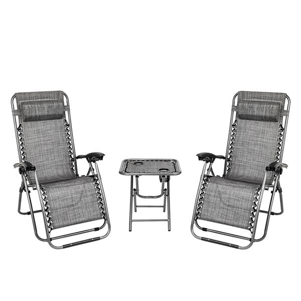 2PCS/set Folding Lounge Chair with Zero Gravity