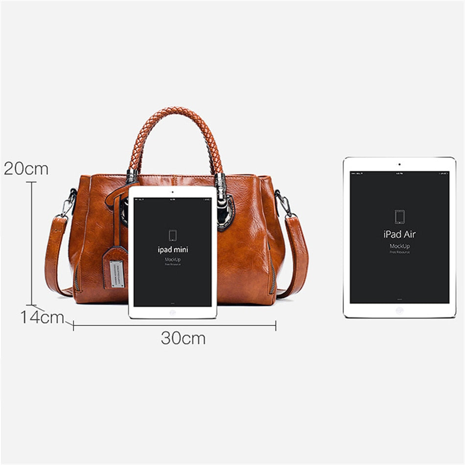 Vintage Oil Wax leather luxury handbags women bags designer ladies hand bags for women 2022 bag sac a main Femme Bolsa Feminina